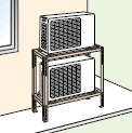 鹿児島市エアコン工事　２段置き